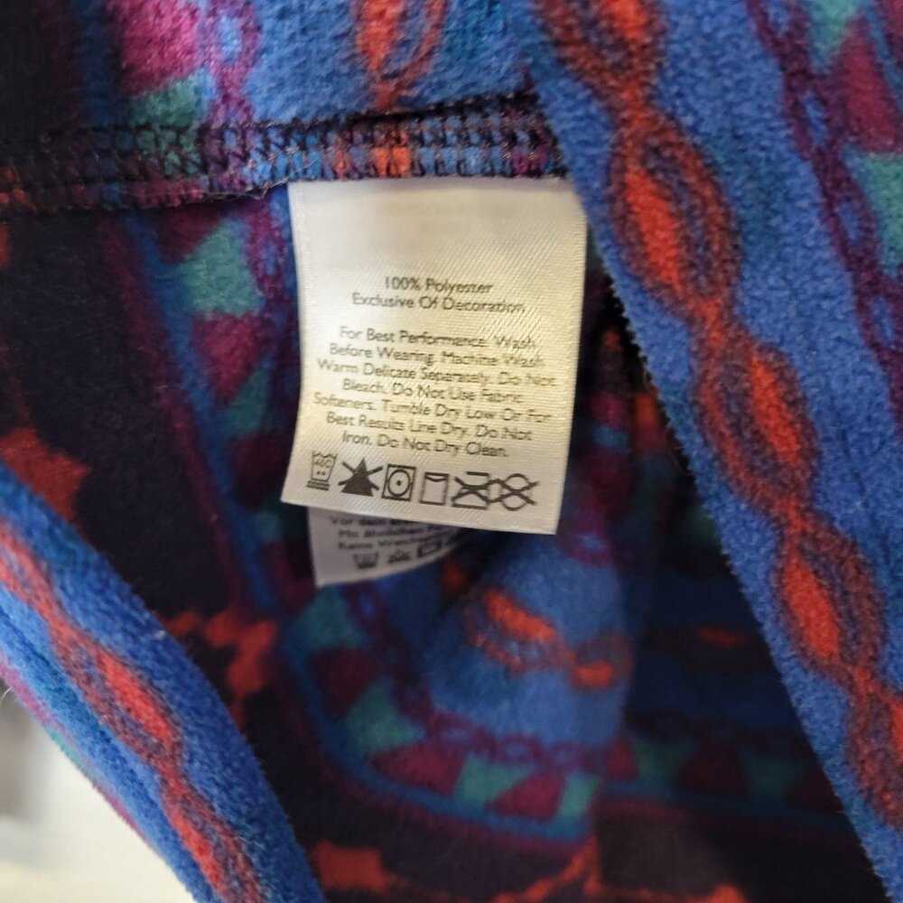 Eddie Bauer Women's Medium 1/2 Zip Pullover Fleece Blue Red - Picture 4 of 4